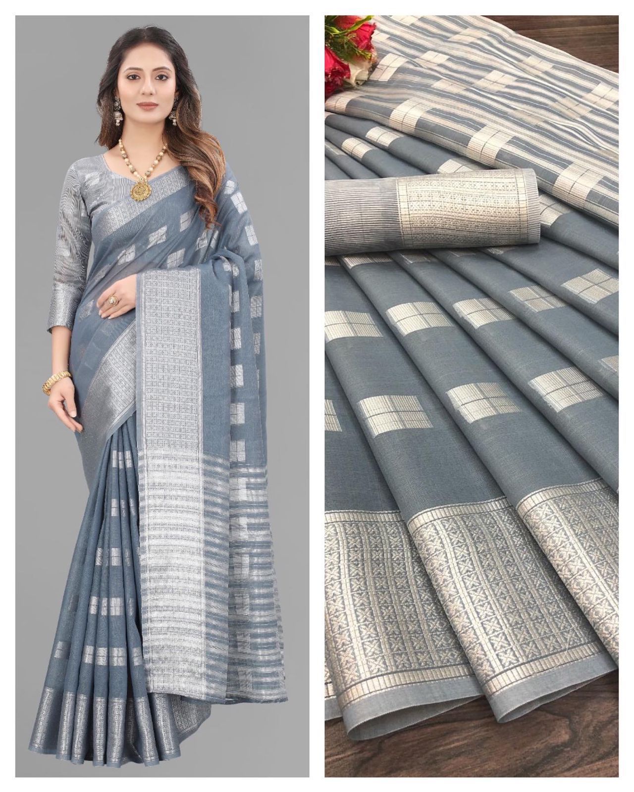 Aab Soft Linen Silk Designer Saree Catalogue